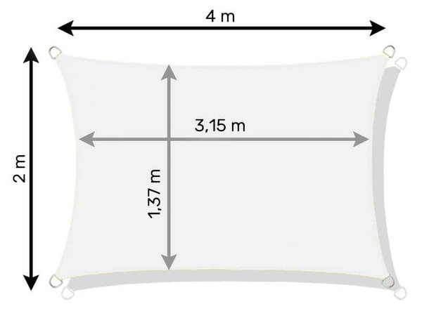 Pepita Deluxe szögletes Napvitorla 2x4m 160g/m2 - Többféle