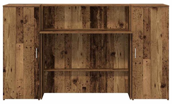 Recepciós pult antik fa 180x50x103,5 cm szerelt fa