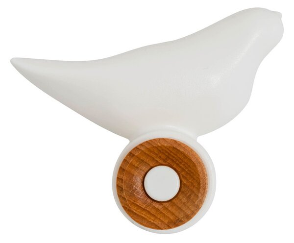 King Home BIRD fali fogas fehér polipropilén és bükk fa skandináv design