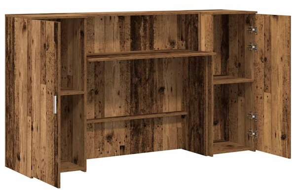 Recepciós pult antik fa 180x50x103,5 cm szerelt fa