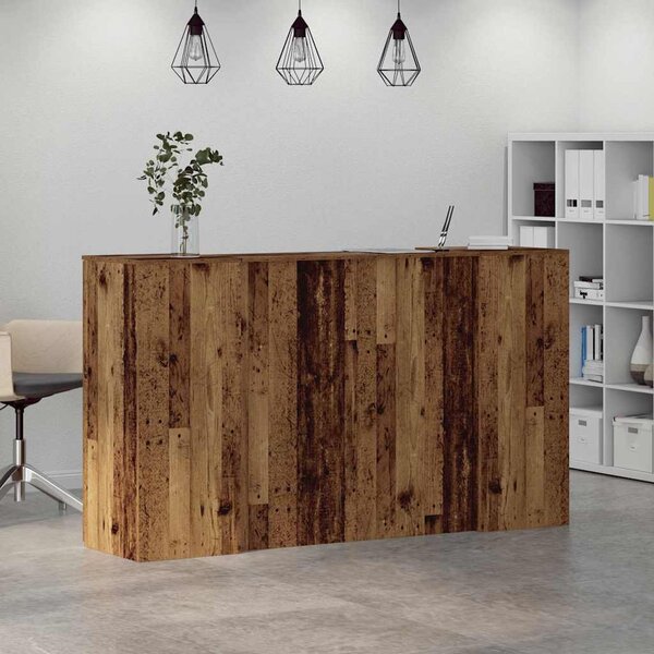 Recepciós pult antik fa 180x50x103,5 cm szerelt fa