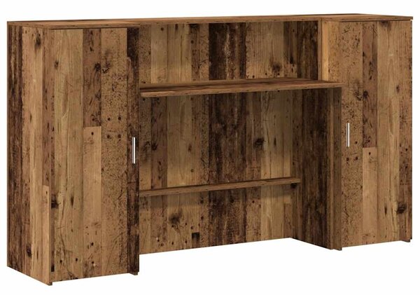 Recepciós pult antik fa 180x50x103,5 cm szerelt fa