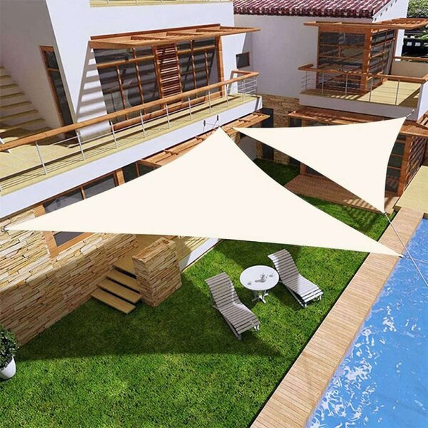 Vízálló háromszög napvitorla 4x4x4m ModernHome - bézs | 19191B BEIGE