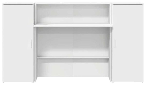 Fehér, rétegelt fa recepciós asztal 180 x 50 x 103,5 cm
