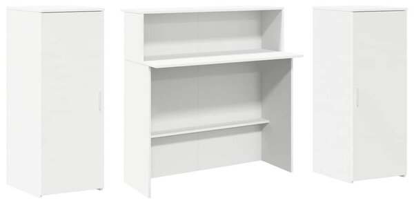 Fehér, rétegelt fa recepciós asztal 180 x 50 x 103,5 cm