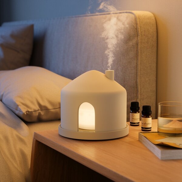 UMBRA Casita Beton Aroma Diffúzor Bézs LED Világítással