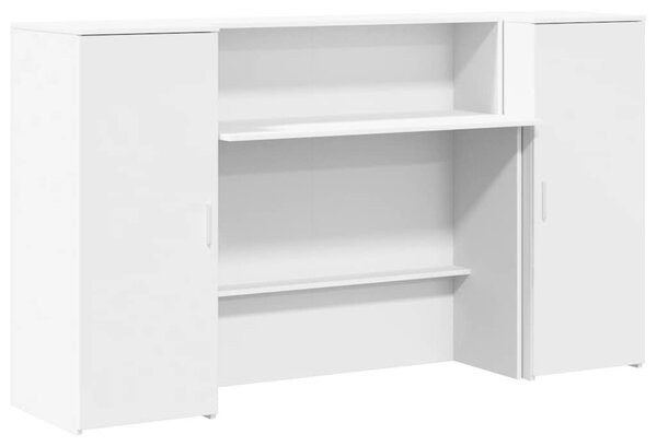 Fehér, rétegelt fa recepciós asztal 180 x 50 x 103,5 cm