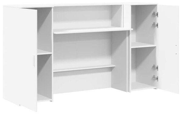 Fehér, rétegelt fa recepciós asztal 180 x 50 x 103,5 cm