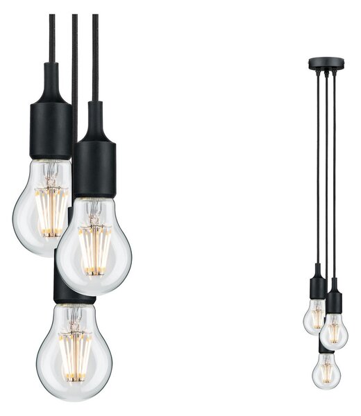 Függőlámpa Paulmann, Pendelleuchte Neordic Ketil, dimmable, Fekete, Nappali, Fém, Modern