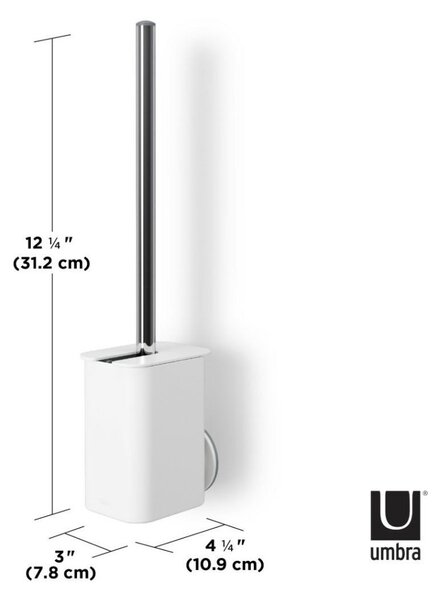 Umbra Flex WC-kefe Gumi Fehér Automatikus Fedéllel