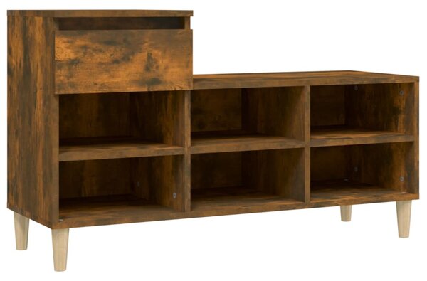 Füstös tölgy színű szerelt fa cipősszekrény 102 x 36 x 60 cm