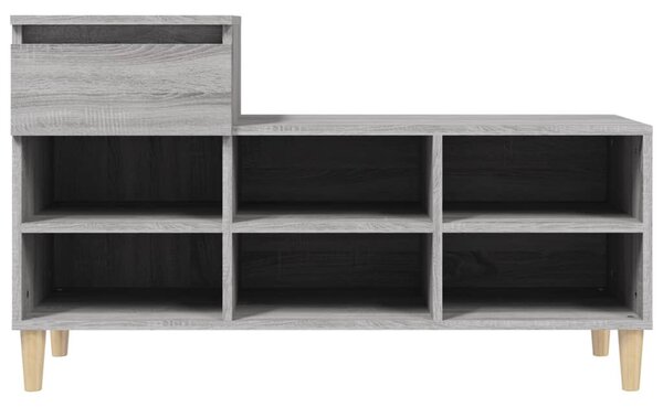 Szürke sonoma színű szerelt fa cipősszekrény 102x36x60 cm