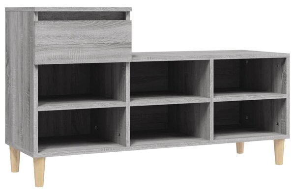 Szürke sonoma színű szerelt fa cipősszekrény 102x36x60 cm