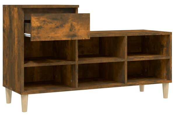 Füstös tölgy színű szerelt fa cipősszekrény 102 x 36 x 60 cm