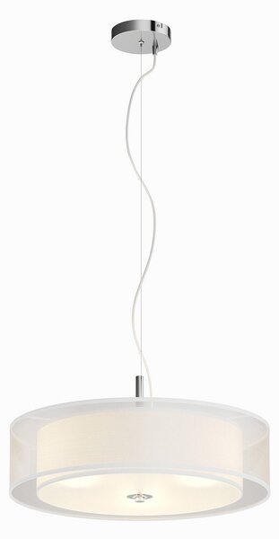 Függőlámpa Lindby, Pikka, dimmable, Fehér, Nappali, Szövet / Textília, Modern