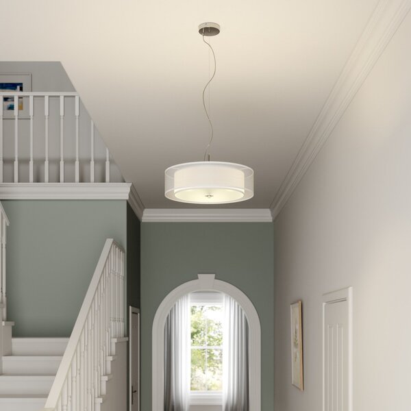 Függőlámpa Lindby, Pikka, dimmable, Fehér, Nappali, Szövet / Textília, Modern