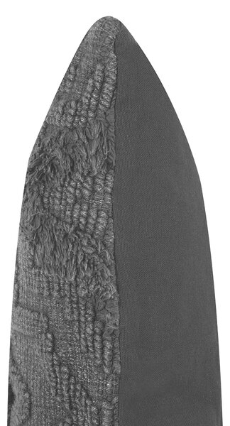 Díszpárna PAIKA Pamut 45 x 45 cm Sötétszürke Egyszínű