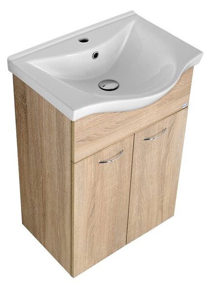 Aqualine Aqualine, KERAMIA FRESH mosdó szekrény 51,1x74x34cm, platina tölgy, 50058