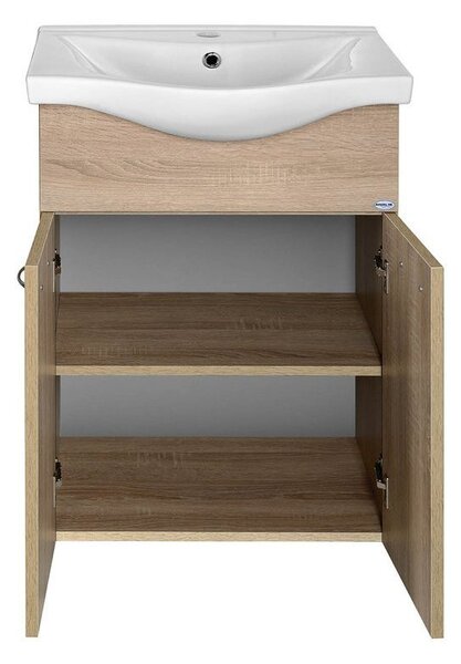 Aqualine Aqualine, KERAMIA FRESH mosdó szekrény 51,1x74x34cm, platina tölgy, 50058