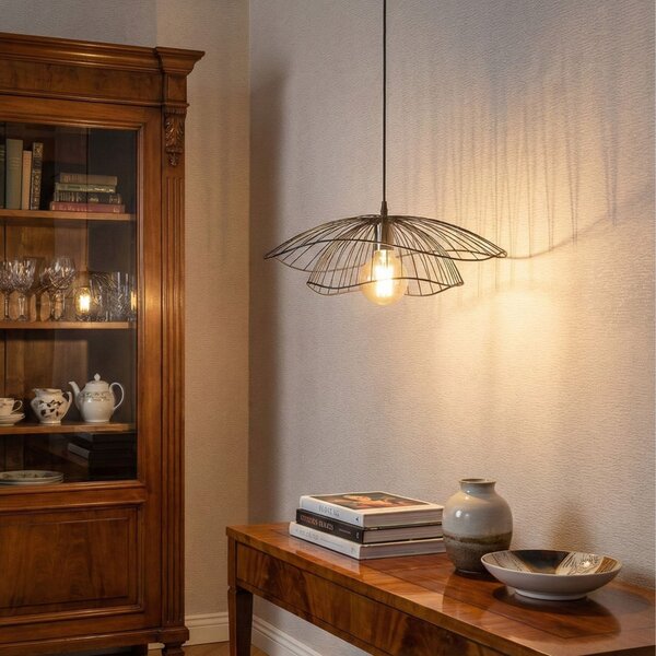 Tel 6500 fekete fém függőlámpa, Ø50 cm