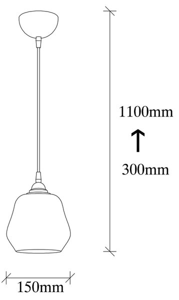 Gold 030 arany-fekete fém és üveg függőlámpa, Ø15 cm