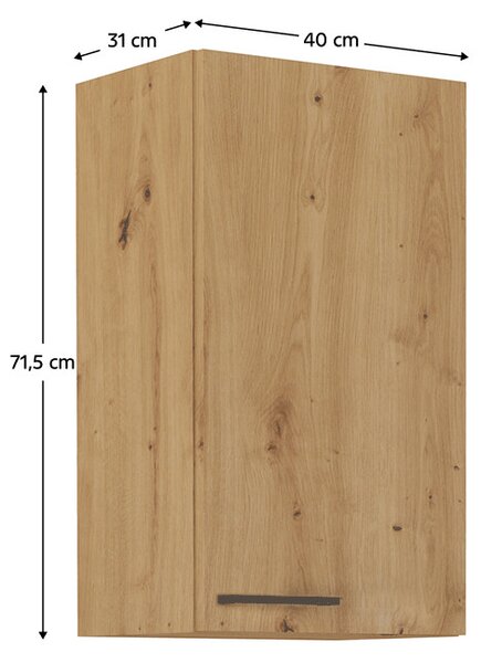 Felső konyhaszekrény Meriel 40 G-72 1F (artisan tölgy)