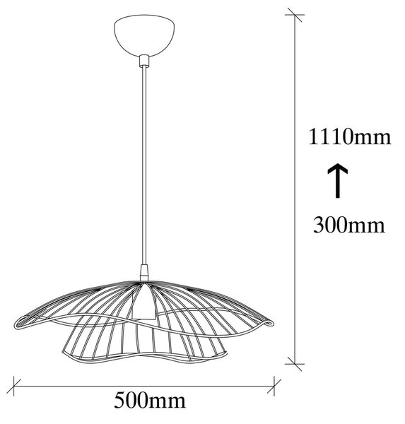 Tel 6503 vintage fém függőlámpa, Ø50 cm