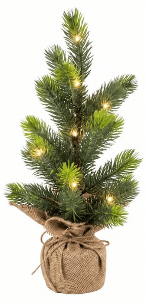 Műfenyő LITTLE SPRUCE LED világítással, 37 cm