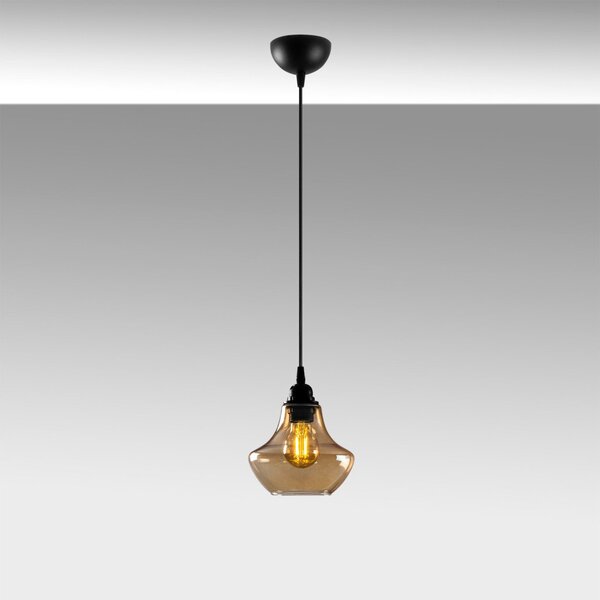 Gold 050 arany-fekete fém és üveg függőlámpa, Ø17 cm