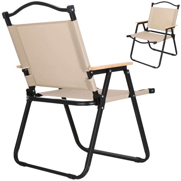 Springos összecsukható kerti Szék 78x52x52,5cm - Khaki, Fekete