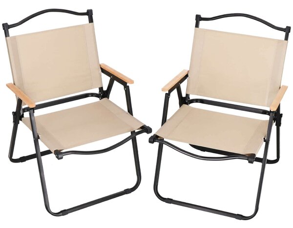 Springos összecsukható kerti Szék 78x52x52,5cm - Khaki, Fekete