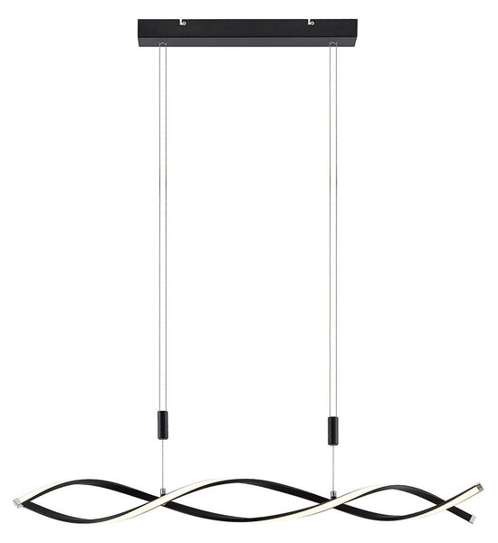 Függőlámpa Lindby, Welina, dimmable, Fekete, Nappali, Fém, Modern