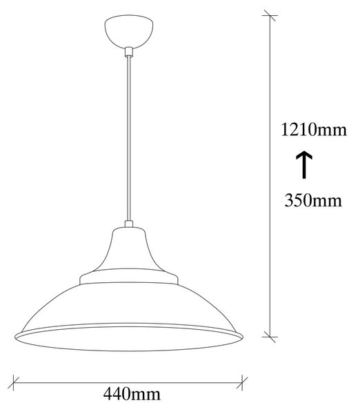 Sağlam 3732 fekete-arany fém függőlámpa, Ø44 cm