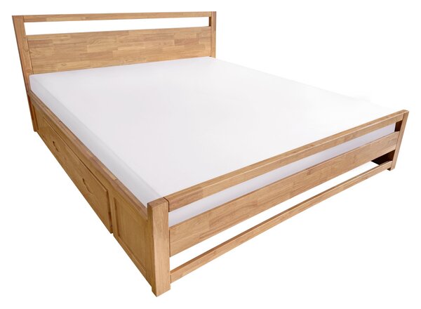 Franciaágy 160 cm Senalan (természetes) (ágyráccsal) (tárolóhellyel)