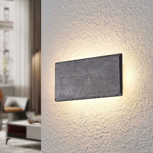 Fali Lámpa Lindby, Peetu, dimmable, Szürke, Nappali, Kő, Modern