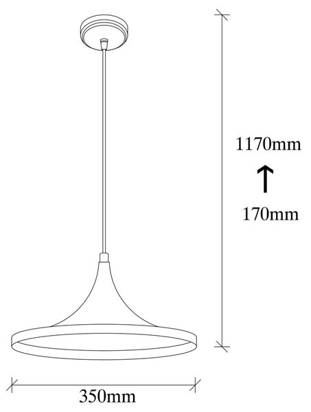 Elmas 3531 fekete-piros fém függőlámpa, Ø35 cm