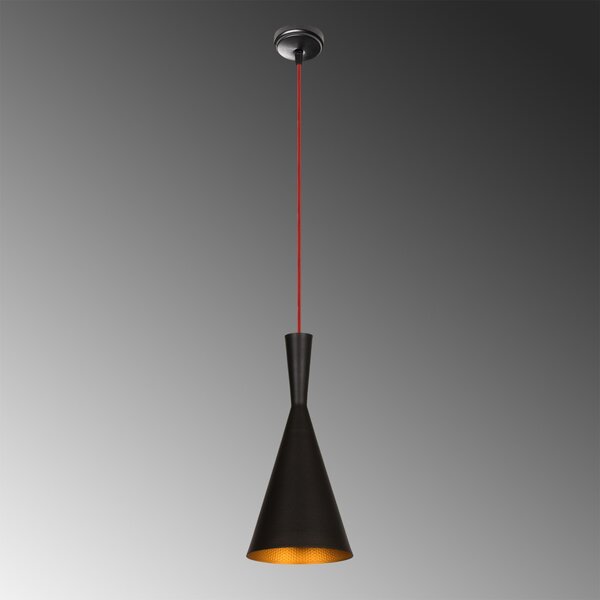 Elmas 3541 fekete-piros vas függőlámpa, Ø19 cm