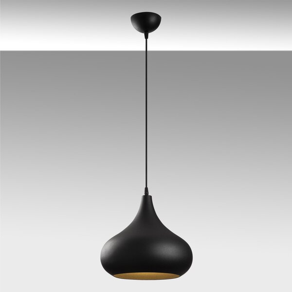 Sağlam 3774 fekete-arany fém függőlámpa, Ø30 cm