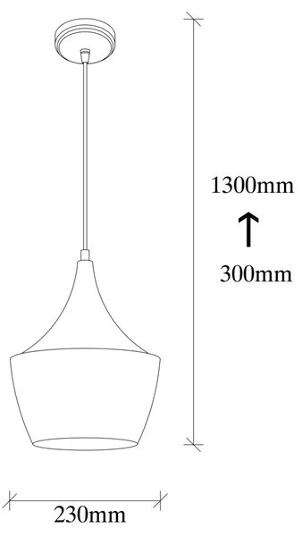 Elmas 3551 fekete-piros fém függőlámpa, Ø23 cm