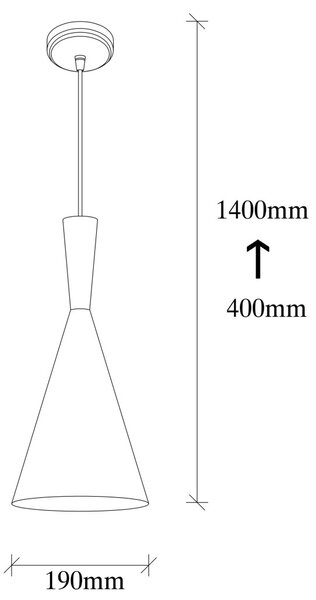 Elmas 3541 fekete-piros vas függőlámpa, Ø19 cm