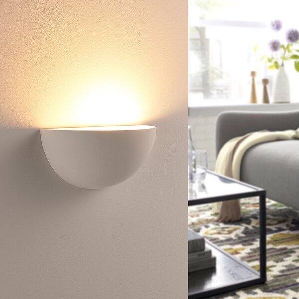 Fali Lámpa Lindby, Narin, dimmable, Fehér, Nappali, Gipsz / Agyag, Modern