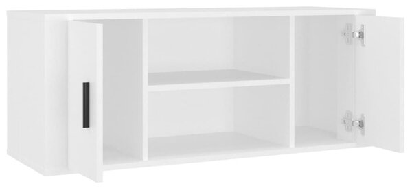 Fehér szerelt fa TV-szekrény 100 x 35 x 40 cm