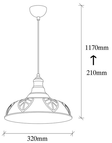 Sağlam 3714 réz fém függőlámpa, Ø32 cm