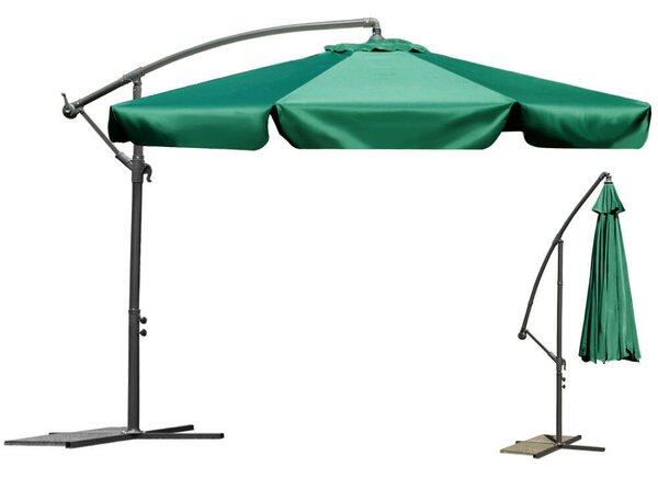 Plonos Összecsukható kerti Napernyő 6 részes , 350cm átmérőjű, 13kg - Zöld