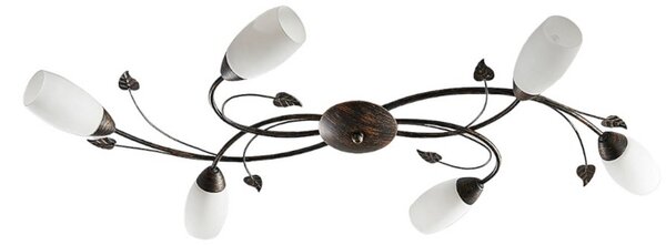 Mennyezeti Lámpa Lindby, Stefania, dimmable, Barna / Rozsdabarna, Nappali, Üveg, Antik