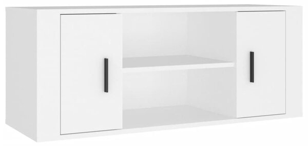 Fehér szerelt fa TV-szekrény 100 x 35 x 40 cm