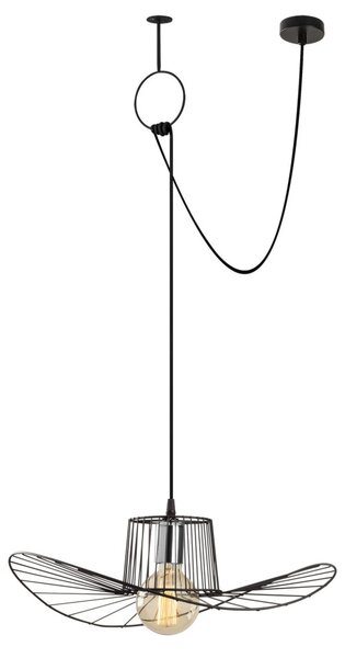 Tel 6726 fekete vas függőlámpa, 110 x 50 cm