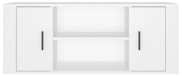 Fehér szerelt fa TV-szekrény 100 x 35 x 40 cm
