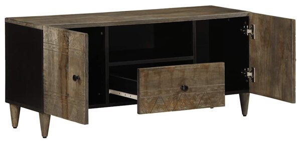 Világosszürke tömör mangófa TV-szekrény 105x33,5x46 cm