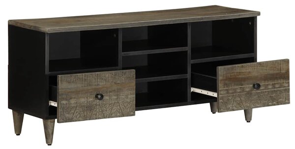 Fekete tömör mangófa TV-szekrény 100 x 33 x 46 cm